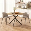 Afbeelding van HOMCOM ronde eettafel met X-poten voor 4 personen - Eiken keukentafel