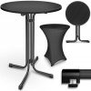 Afbeelding van tillvex® Gastro statafel, inklapbaar, 80 cm diameter, met hoes, weerbestendig, voor binnen en buiten