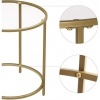 Afbeelding van Vasagle - Glazen Bijzettafel - 50 cm - Ronde Koffietafel - Goudkleurig Frame