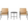 Afbeelding van Outsunny Rattan Bistroset - Staal, PE-Rattan - 54L x 66B x 76H cm - Geel
