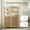Afbeelding van HOMCOM Bamboe Badkamerrek met non-woven stof - 80L x 30B x 118H cm - Eiken