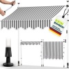 Afbeelding van Tillvex Balkonluifel B x D 350 x 180 cm grijs/wit met handslinger, zonder boren