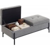Afbeelding van HOMCOM Opberghocker van linnenstof, metaal - 117x50x44 cm - Grijs