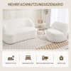 Afbeelding van HOMCOM Fauteuil, loungestoel met gebogen design, crèmewit, geen montage nodig