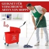 Afbeelding van Homcom Mopemmer met wringer - Kunststof - 60L x 27B x 70,5H cm - Rood