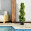 Afbeelding van HOMCOM kunstmatige topiaries - kunststof/metaal - Ø16,5x90 cm - groen