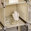 Afbeelding van HOMCOM Opvouwbare Stoffenkast met 8 Niveaus voor Slaapkamer of Gang - Beige 125 x 43 x 162,5 cm
