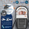 Afbeelding van KIDUKU Wintervoetenzak voor kinderwagen, wasbaar, grijs, 95x50 cm, met ritssluiting en tas