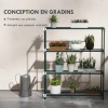 Afbeelding van Outsunny Bloemenrek, 4 niveaus, staal, 89 x 28 x 107 cm, groen, voor binnen en buiten