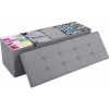 Afbeelding van Songmics Sofa met opbergdoos, vouwkast, max. 300 kg, 120 L, 110 x 38 x 38 cm, lichtgrijs faux linnen