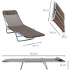 Afbeelding van Outsunny Inklapbaar Ligbed met Kussen en 5 Posities - Bruin Tuinligbed