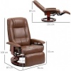 Afbeelding van HOMCOM Relaxstoel Kunstleer, Schuim - L78 x B87 x H100 cm - Bruin