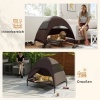 Afbeelding van PawHut-Hundeliege van polyester en staal - 106L x 76B x 99H cm - Koffiekleur