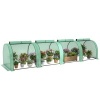 Afbeelding van Outsunny Mini-broeikastunnel voor tomaten, 4 x 1 x 0,8 m, groen met ritssluitingen