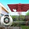Afbeelding van Outsunny Dubbelzijdige Parasol - Polyester, Metaal - Wijnrood 150L x 295B x 170-214H cm