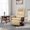 Afbeelding van HOMCOM Relaxstoel Kunstleer, Schuim - L78 x B87 x H100 cm - Crèmewit