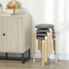 Afbeelding van HOMCOM Eetkamerkruk van hout en polyester - 40L x 40B x 45H cm - Grijs
