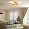 Afbeelding van HOMCOM Plafondlamp Metaal, Acryl 48x46x13 cm Goud