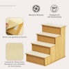 Afbeelding van PawHut Huisdiertrappen MDF, kort pluche 40L x 59B x 54,2H cm Natuurhout
