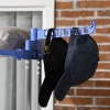 Afbeelding van HOMCOM Torenwasrek met wielen, 4 niveaus, uitschuifbaar, staal, blauw, 73 x 45,5 x 177 cm