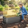 Afbeelding van Outsunny Tuinbed set Gegalvaniseerd staal 110x50x30 cm Donkergrijs