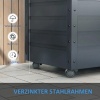 Afbeelding van Outsunny Metalen Tuinbox 295L Waterdicht en Afsluitbaar met Handvatten en Wielen Donkergrijs