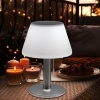 Afbeelding van Solar tafellamp voor buiten, IP44 waterdicht, RVS wit, 10x LED warm wit, 19,5x28 cm