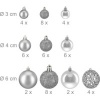 Afbeelding van Set van 50 onbreekbare kerstballen - plastic - zilver - ∅ 3, 4 & 6 cm