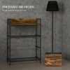 Afbeelding van HOMCOM Kommode van polyester en staal - 60x29x85 cm - Rustiek bruin