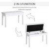 Afbeelding van HOMCOM Pianobank van Gummihout, Kunstleer - 76L x 36B x 50H cm - Wit