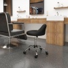 Afbeelding van HOMCOM Kunstlederen Salonstoel Ø35 x 63-83H cm - Zwart