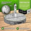 Afbeelding van tillvex® Granieten parasolvoet met wielen en telescoopgreep 27 kg rond