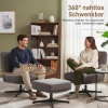 Afbeelding van Homcom Accent Stoel met Poef - Polyester - 91L x 68B x 93H cm - Donkergrijs