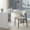 Afbeelding van HOMCOM Eetstoel - Linnenlook Stof (100% Polyester), Staal - 58L x 58B x 77H cm - Beige