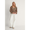 Afbeelding van NA-KD Smocked Waist Dames Blouse - Maat 38