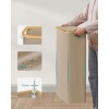 Afbeelding van SONGMICS Slanke wasmand met deksel, 65L, opvouwbaar, bamboe handgrepen, kameelbruin