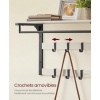 Afbeelding van Wandkapstok met kledingstang, 65 cm breed, plank en 10 haken - Vintage wit/zwart