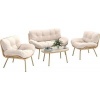 Afbeelding van Outsunny Rattan Sofa Set - PE-rattan, metaal - 138L x 77B x 78H cm - Beige