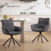 Afbeelding van HOMCOM Eetkamerstoel Donkergrijs Polyester en Metaal 67x64x87 cm