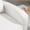 Afbeelding van HOMCOM Loungestoel met lendenkussen, fleece stof, houten poten, wit, voor woonkamer en slaapkamer