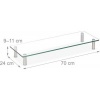 Afbeelding van Glazen tv-verhoger - Monitorstandaard - Verstelbare laptopstandaard 9-11 cm - 70x24 cm transparant
