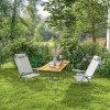 Afbeelding van Outsunny Aluminium Strandstoel, mesh-stof - 62L x 65B x 80H cm - Lichtgrijs