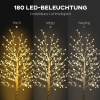 Afbeelding van HOMCOM LED Kersenboom met 180 LED's, 3 helderheidsniveaus, 180 cm, wit kerstdecoratie.