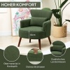 Afbeelding van HOMCOM Fauteuil van polyester en rubberhout, 69,5x69x78 cm, Groen