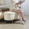 Afbeelding van HOMCOM Opslag Ottoman van Polyester en Metaal, 108x44x43,5 cm, Roomwit