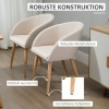 Afbeelding van HOMCOM Eetstoel Polyester, Metaal 56L x 55B x 74H cm Beige
