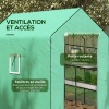 Afbeelding van Outsunny Vervangingszeil voor broeikas, 140 x 213 x 190 cm, met raam en deur, groen