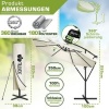 Afbeelding van Tillvex Parasol Ø 350 cm met zwengel, hoes en windbescherming - Waterdicht en UV-beschermend