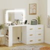 Afbeelding van HOMCOM Kaptafel van MDF en glas, 118L x 78B x 135H cm, Wit