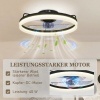 Afbeelding van HOMCOM Plafondventilator met verlichting - Zwart staal en kunststof - 50 x 50 x 12,5 cm